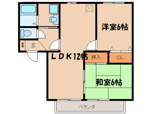 ア－バンライフ津福Ｃ棟の物件間取画像